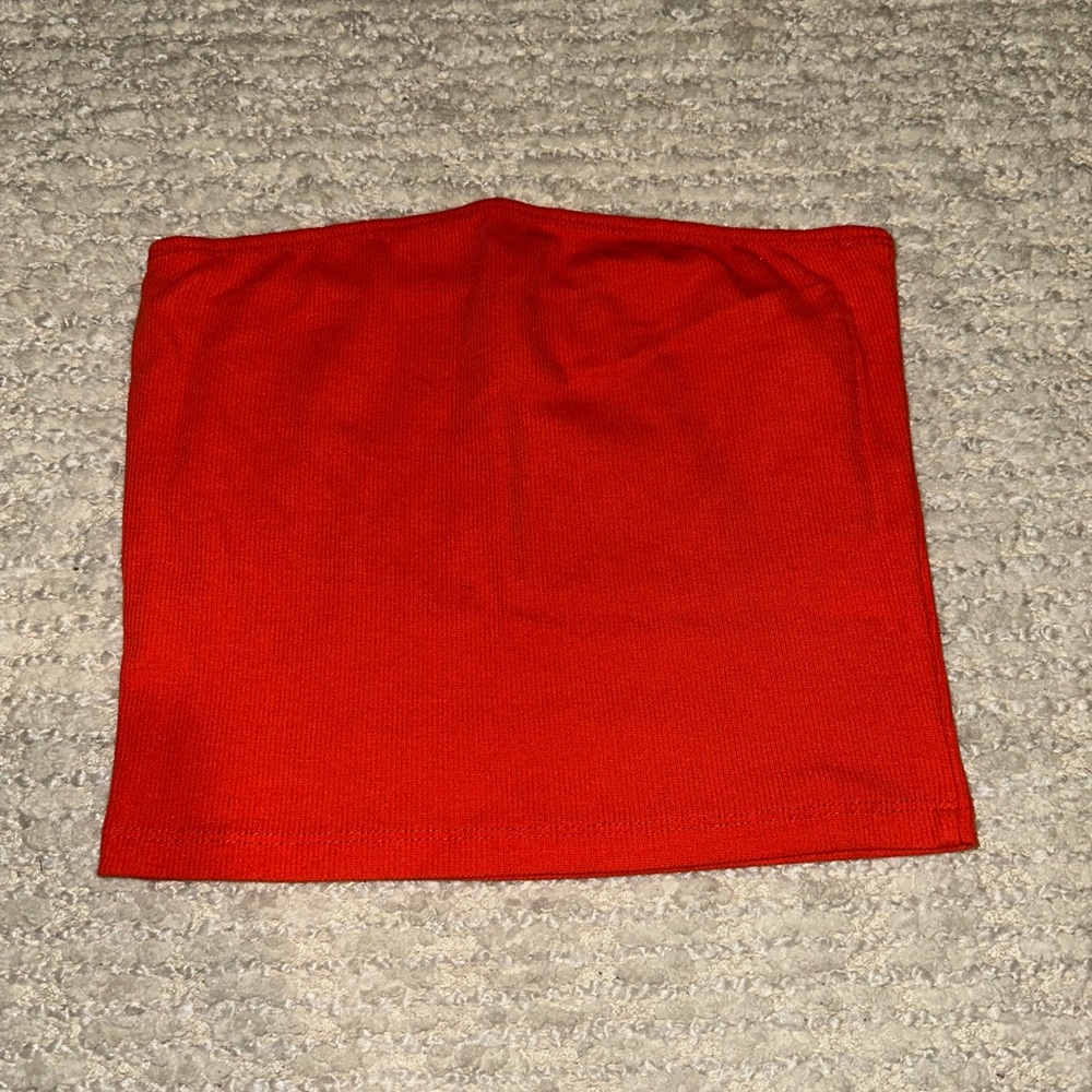 Vibrant Orange Strapless Top
